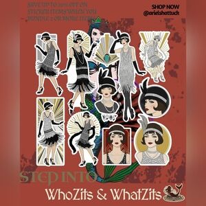 Stylish Vintage Elegant Flapper Sticker Set